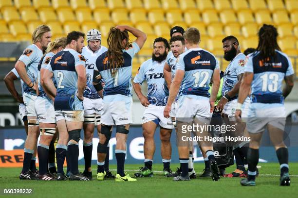 Northland players look on in disappointment after a Wellington try during the round nine Mitre 10 Cup match between Wellington and Northland at...
