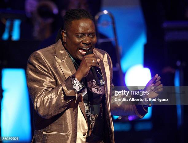 Musician Philip Bailey of Earth Wind and Fire performs onstage at the 7th Annual TV Land Awards held at Gibson Amphitheatre on April 19, 2009 in...