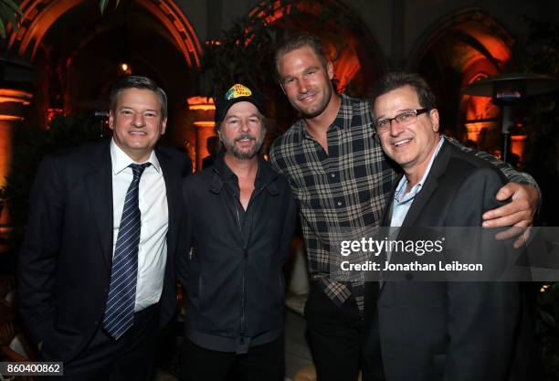 Netflix Chief Content Officer Ted Sarandos, David Spade, Allen Covert and guest at the after party for a special screening of The Meyerowitz Stories...