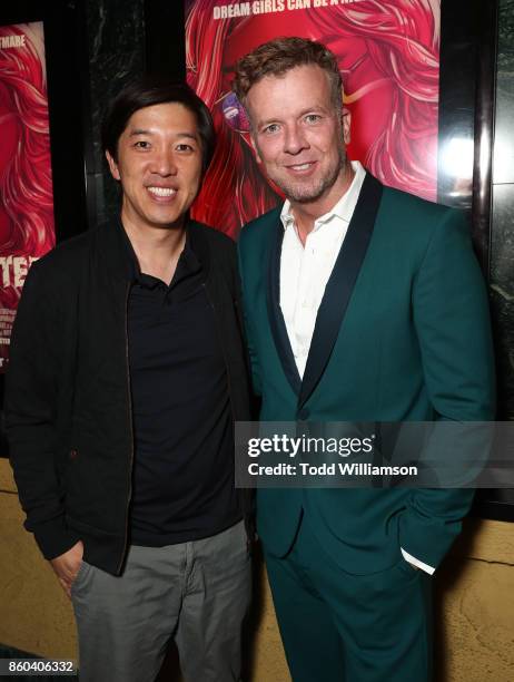 Dan Lin and McG attend the Los Angeles Premiere of "The Babysitter" on October 11, 2017 in Los Angeles, California.