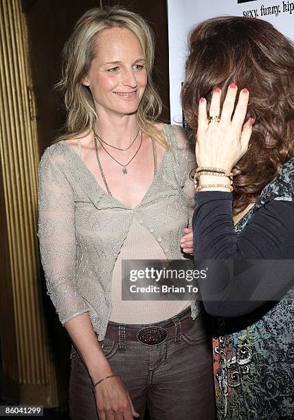 Actresses Helen Hunt and Kathy Najimy talk at "Back to Bacharach and David" - Opening Night at Henry Fonda Theatre on April 19, 2009 in Hollywood,...