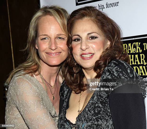 Actresses Helen Hunt and Kathy Najimy pose at "Back to Bacharach and David" - Opening Night at Henry Fonda Theatre on April 19, 2009 in Hollywood,...