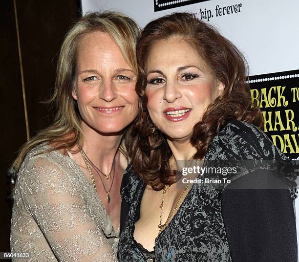 Actresses Helen Hunt and Kathy Najimy pose at "Back to Bacharach and David" - Opening Night at Henry Fonda Theatre on April 19, 2009 in Hollywood,...