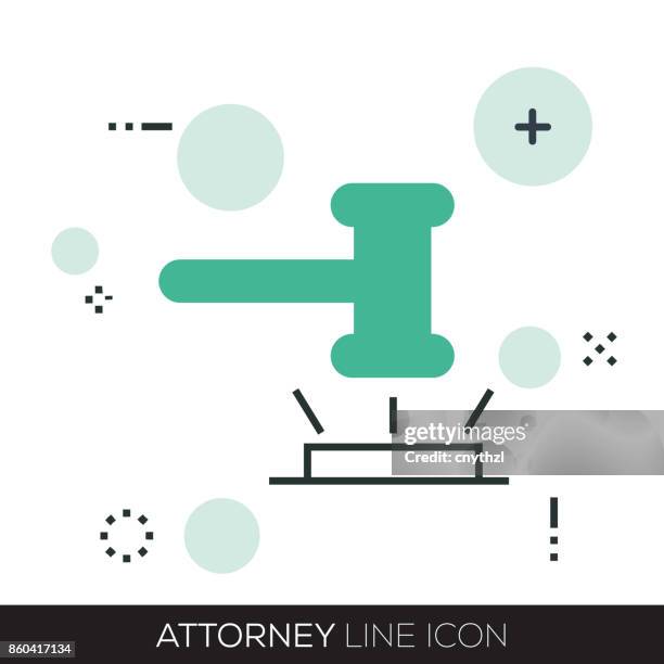 attorney line icon - prisoner book stock illustrations