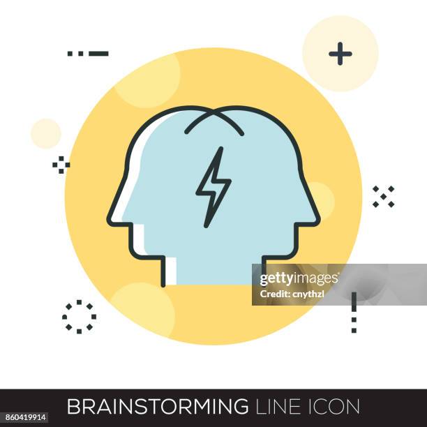 brainstorming line icon - case manager stock illustrations