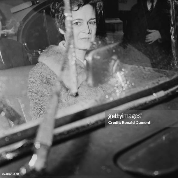 Austrian-born British concert pianist Marion Stein , sitting in a car, after succesfully divorced from husband George Lascelles, 7th Earl of...