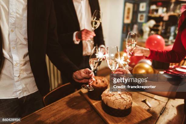 italian new year party with the panettone - the beat the chic party stock pictures, royalty-free photos & images
