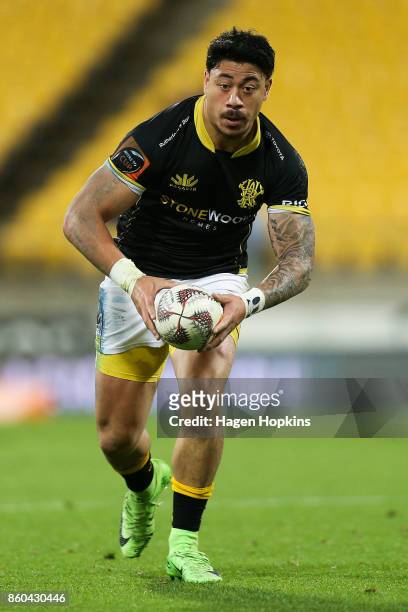 Ben Lam of Wellington in action during the round nine Mitre 10 Cup match between Wellington and Northland at Westpac Stadium on October 12, 2017 in...