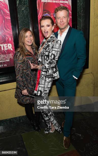 Mary Viola, Bella Thorne and McG attend the premiere of Netflix's 'The Babysitter' at the Vista Theatre on October 11, 2017 in Los Angeles,...