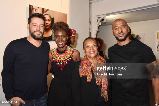 Actor Titoff , Rokhaya Diallo, former minister Christiane Taubira and rap artist/actor Stomy Bugsy attend the "Afro" Rokhaya Diallo and photographer...