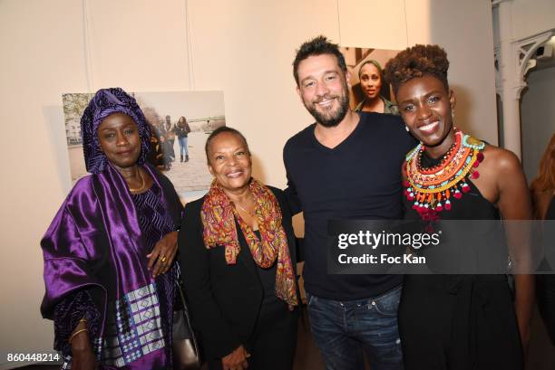 Rokhaya Diallo' s mother, Christiane Taubira, actor Titoff and Rokhaya Diallo attend the "Afro" Rokhaya Diallo and photographer Brigitte Sombie...