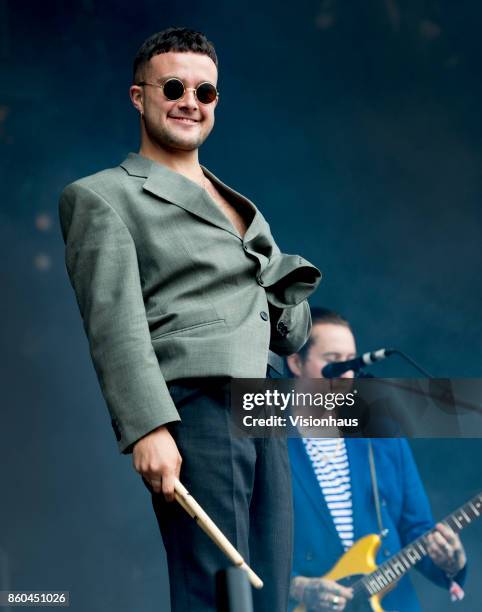 Slaves with Isaac Holman on vocals and drums and"nLaurie Vincent on guitar and vocals perform on the Main stage at Kendal Calling Festival at Lowther...