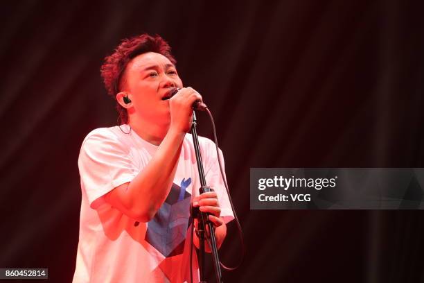 Singer Eason Chan performs during his "Eason says C'mon in" concert on October 11, 2017 in Hong Kong, China.