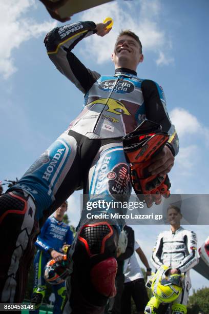 Esteve Rabat of Spain and Team EG 0,0 Marc VDS looks on during the pre-event "The mini-battle between the MotoGP riders and children with electric...