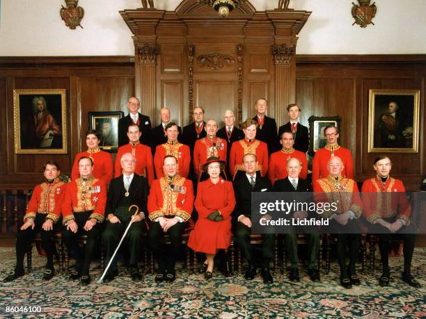 The College of Arms with HM The Queen and HRH The Duke of Edinburgh in the Earl Marshal's Court at the College on the occasion of the Royal visit to...