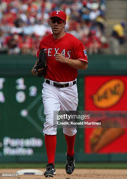 Left fielder David Murphy of the Texas Rangers on April 19, 2009 at Rangers Ballpark in Arlington, Texas.