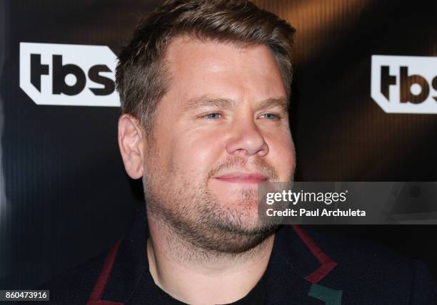 Actor James Corden attends the premiere for TBS's "Drop The Mic" and "The Joker's Wild" at The Highlight Room on October 11, 2017 in Los Angeles,...