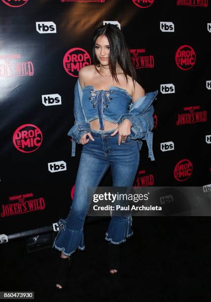 Actress Luna Blaise attends the premiere for TBS's "Drop The Mic" and "The Joker's Wild" at The Highlight Room on October 11, 2017 in Los Angeles,...