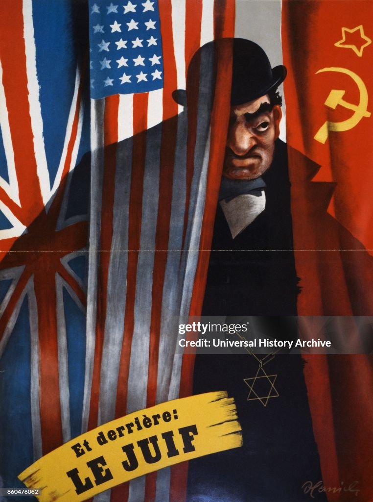 Anti-Semitic poster from Nazi-occupied France during World war two.