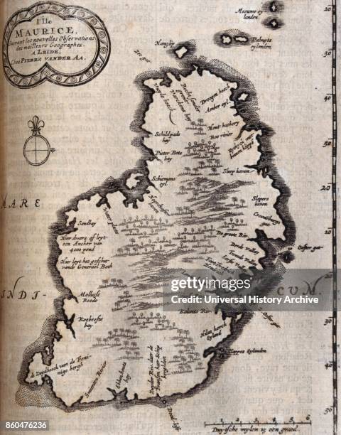 Map of Ireland, from voyages made to Persia and India 1727, by Johan Albrecht de Mandelslo . Seventeenth-century German adventurer, who wrote about...