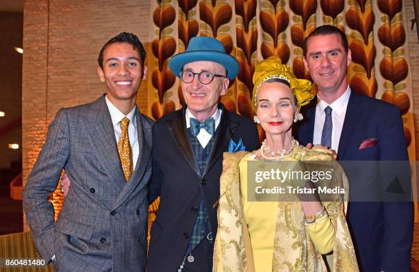 David Hermlin, Guenther Anton Krabbenhoeft, Britt Kanja and Andrej Hermlin attend the 'Vorwaerts immer' premiere at Kino International on October 11,...