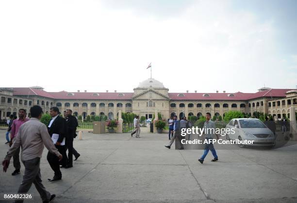 General view shows the Allahabad high court building in Allahabad on October 12, 2017. An affluent Indian couple on October 12 won their appeal...