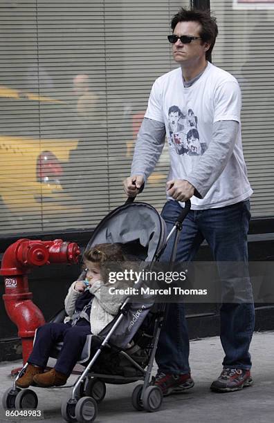 Actor Jason Bateman and his daughter Francesca Nora Bateman are seen on the streets of Manhattan April 19, 2009 in New York City.