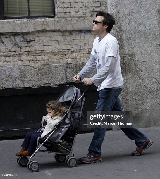 Actor Jason Bateman and his daughter Francesca Nora Bateman are seen on the streets of Manhattan April 19, 2009 in New York City.