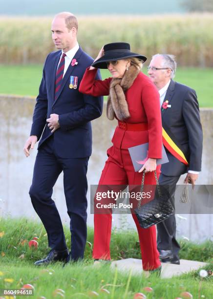 Prince William, Duke of Cambridge and Princess Astrid of Belgium attends the New Zealand national commemoration for the Battle of Passchendaele at...