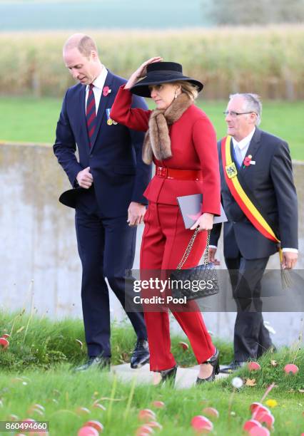 Prince William, Duke of Cambridge and Princess Astrid of Belgium attends the New Zealand national commemoration for the Battle of Passchendaele at...