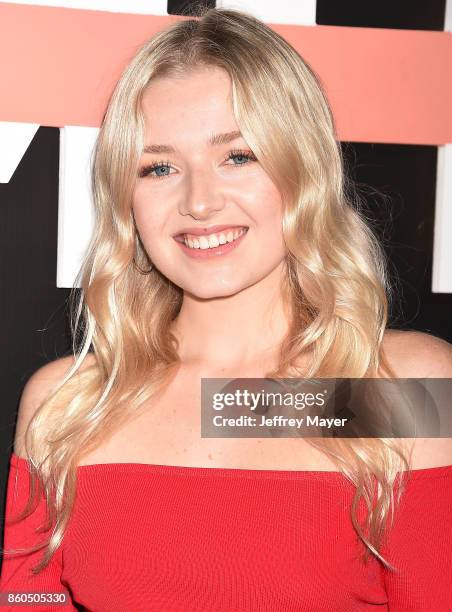 YouTuber Kallie Kaiser arrives at the Premiere Of YouTube's 'Demi Lovato: Simply Complicated' at the Fonda Theatre on October 11, 2017 in Los...