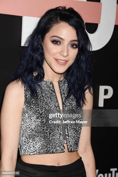 YouTuber Niki DeMartino arrives at the Premiere Of YouTube's 'Demi Lovato: Simply Complicated' at the Fonda Theatre on October 11, 2017 in Los...