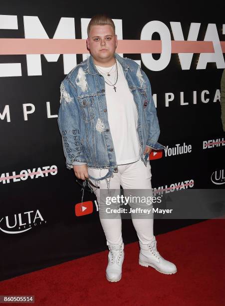 YouTuber Nick Crompton arrives at the Premiere Of YouTube's 'Demi Lovato: Simply Complicated' at the Fonda Theatre on October 11, 2017 in Los...