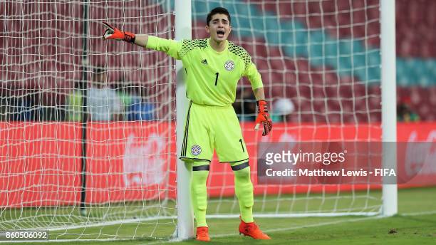 Diego Huesca of Paraguay in action during the FIFA U-17 World Cup India 2017 group B match between Turkey and Paraguay at Dr DY Patil Cricket Stadium...