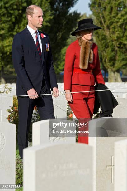 Tyne Cote Cemetery: Prince William and Princess Astrid attend New Zealand commemorations of the 100th anniversary of the Battle of Passchendaele.