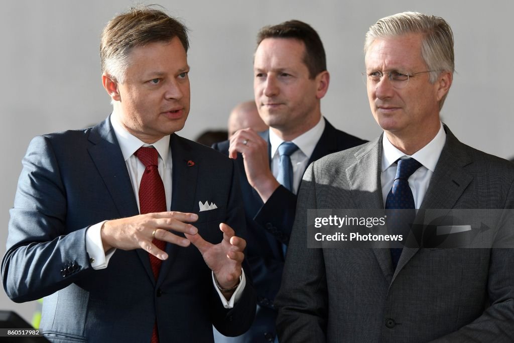 Visit of King Philippe to Brussels Airport and Deloitte Company