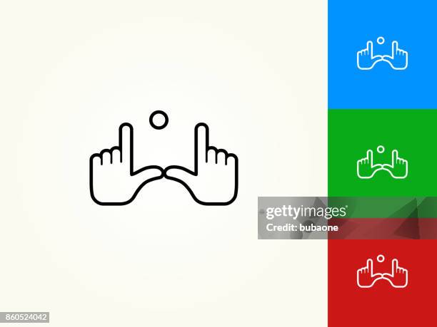 field goal hands black stroke linear icon - field goal stock illustrations