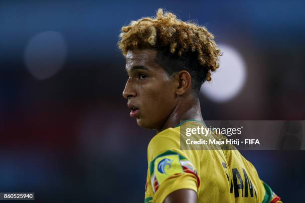 Salam Jiddou of Mali looks on during the FIFA U-17 World Cup India 2017 group A match between Mali and New Zealand at Jawaharlal Nehru Stadium on...