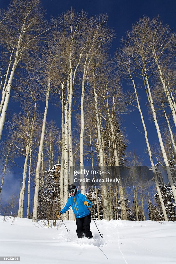 Man skiing in winter