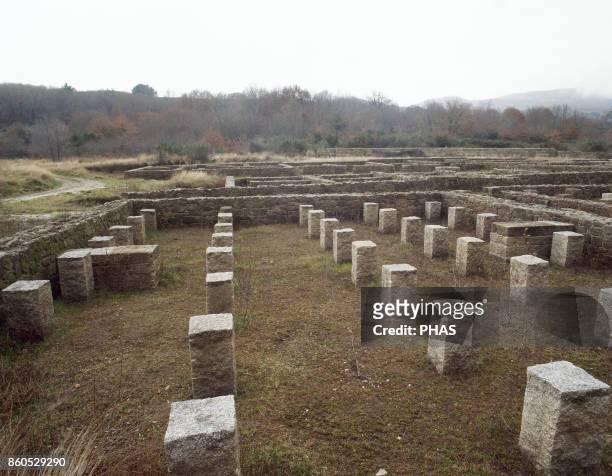 Roman military camp of Aquis Querquennis . Occupied between the last quarter of the 1st century until the middle of 2nd century. Ruins along the...