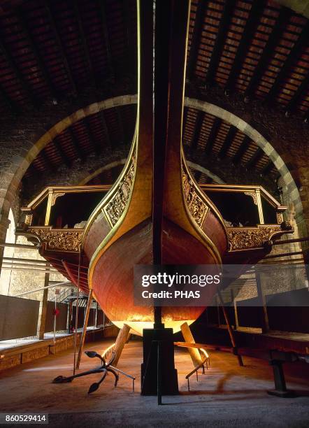 Recreation of the Royal galleon Juan de Austria, which was built in Barcelona. Flagship of Don Juan de Austria, was used in the Battle of Lepanto,...