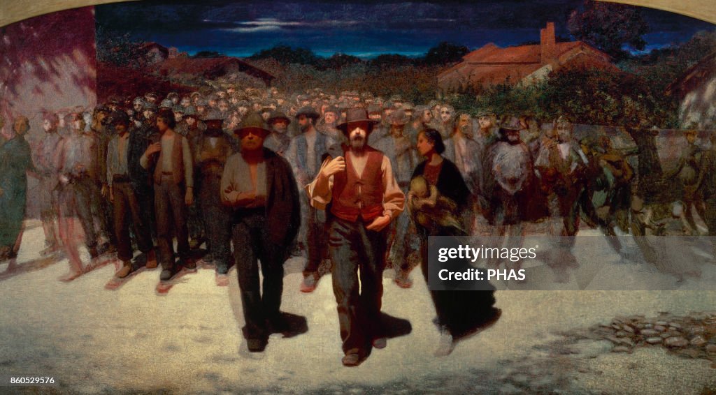 Stream of people (Fiumana), 1896 by Giuseppe Pellizza da Volpedo (1868-1907)