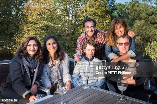 Nicolas Vanier is photographed for Paris Match on September 15, 2017 at his home in Villoings Sologne with the actors of his new film L'Ecole...