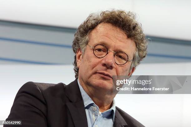 German author Ingo Schulze during an interview at the 2017 Frankfurt Book Fair on October 12, 2017 in Frankfurt am Main, Germany. The 2017 fair,...