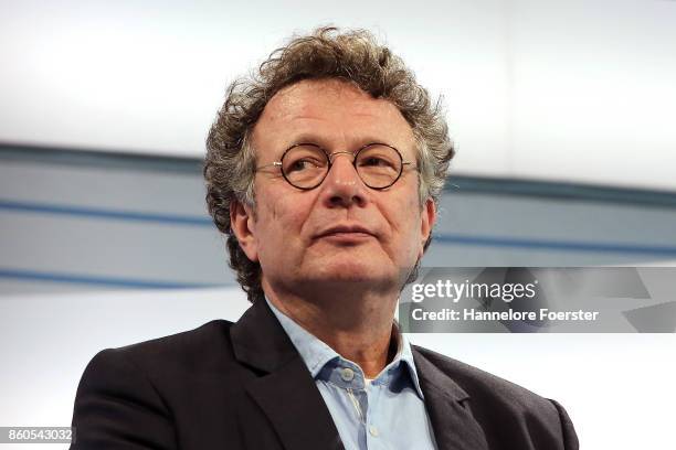 German author Ingo Schulze during an interview at the 2017 Frankfurt Book Fair on October 12, 2017 in Frankfurt am Main, Germany. The 2017 fair,...