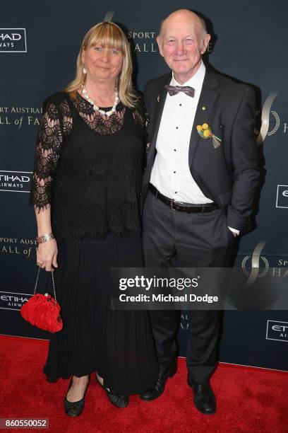 Kevin Bartlett and wife Denise at the Sport Australia Hall of Fame Annual Induction and Awards Gala Dinner at Crown Palladium on October 12, 2017 in...