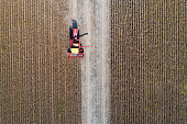 Soybean harvest from air
