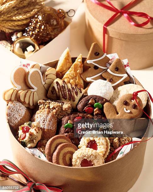 variety of christmas cookies - christmas cookies stock pictures, royalty-free photos & images