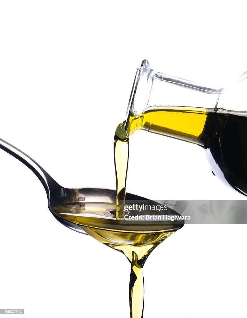 Pouring olive oil