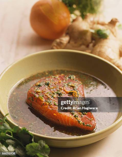 ahi tuna steak in marinade - marinated stock pictures, royalty-free photos & images